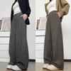 Black Plaid Wide-leg Pants Women's Autumn New Lazy and Relaxed Small Loose Casual Straight Pants
