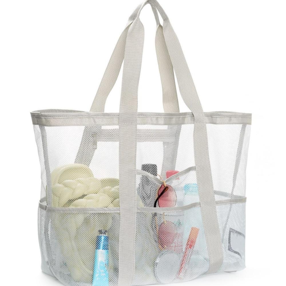 Beach Bag Large Capacity Toy Mesh Swimming Bag Multifunctional Travel Shoulder Beach Bag Swimsuit Storage Bag