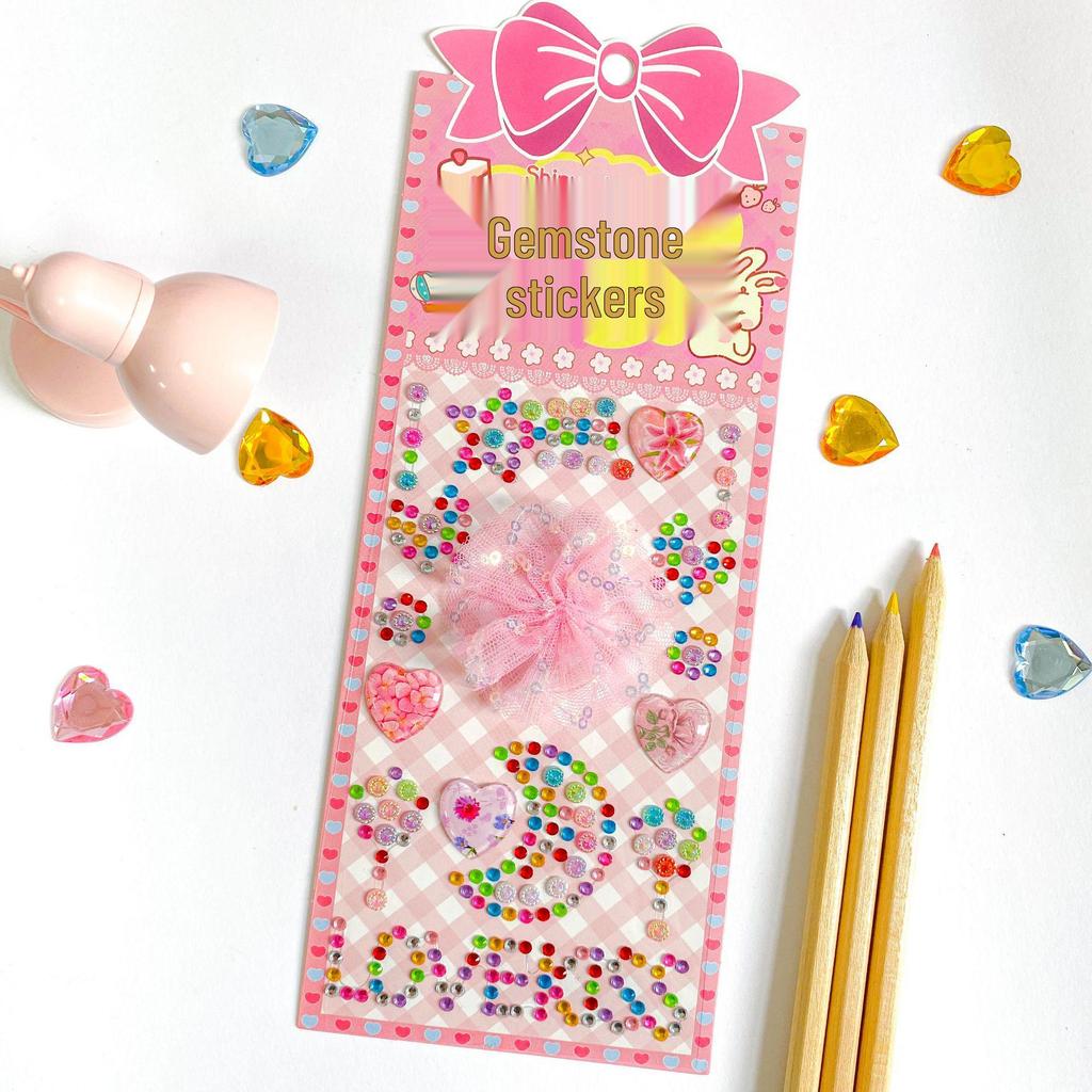 Princess Lace Dress Acrylic Rhinestone Stickers - DIY Cartoon Handmade Decoration for Kids