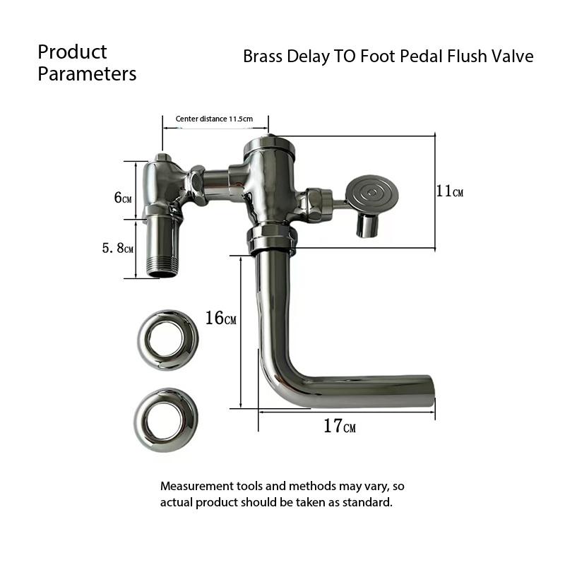 High Quality Eco-Friendly Water Saving Automatic Toilet Flush Valve Brass Pedal Type Wall-Mounted Hotel Use Professionally