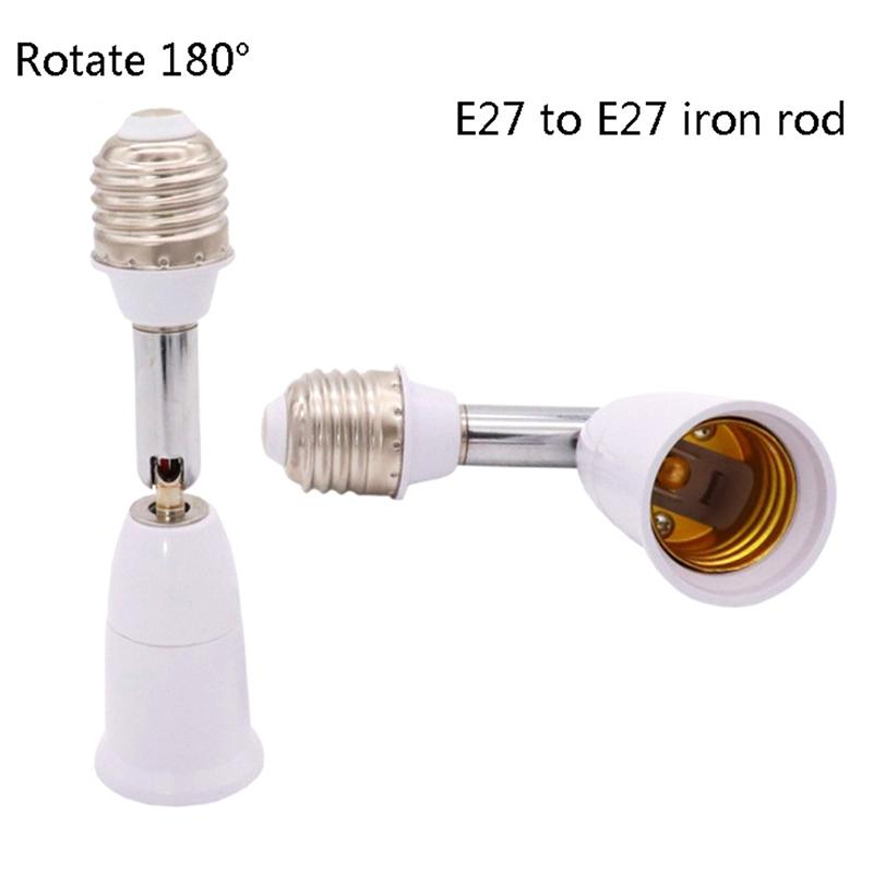 E27 auf E27 verlängerter Lampensockel, 180-Grad-Drehung, Röhrenlichthalter-Konverter