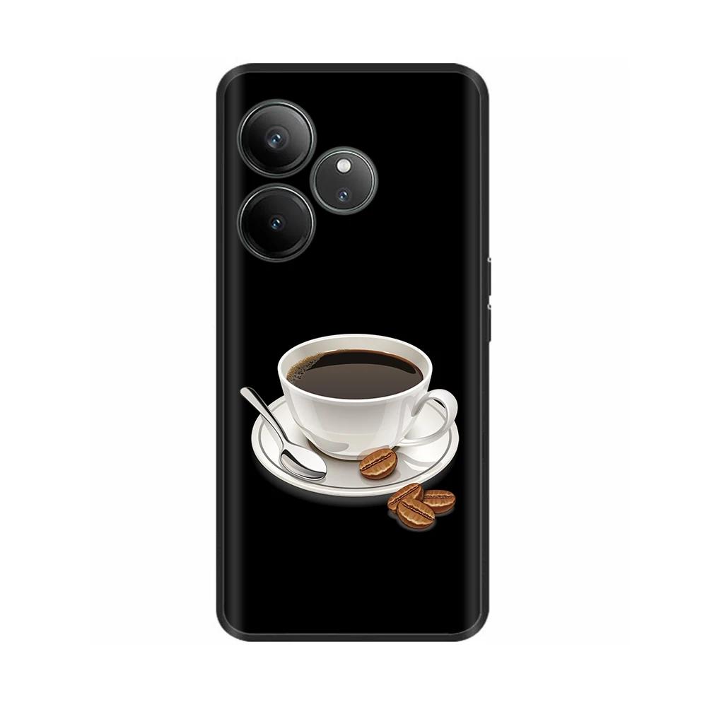 For Realme GT 6 GT 6T Case Black Silicone Luxury Bumper Cute Soft TPU Phone Cases For Realme GT6 5G Cover Shells Coque 6.78''