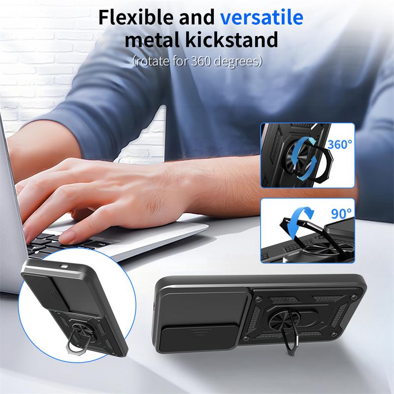 Slide Lens Protect Armor Phone Case For infinix Hot 60 Pro 4G Hot60 Pro+ Plus 60Pro 60i Cover Ring Magnetic Stand Holder Fundas
