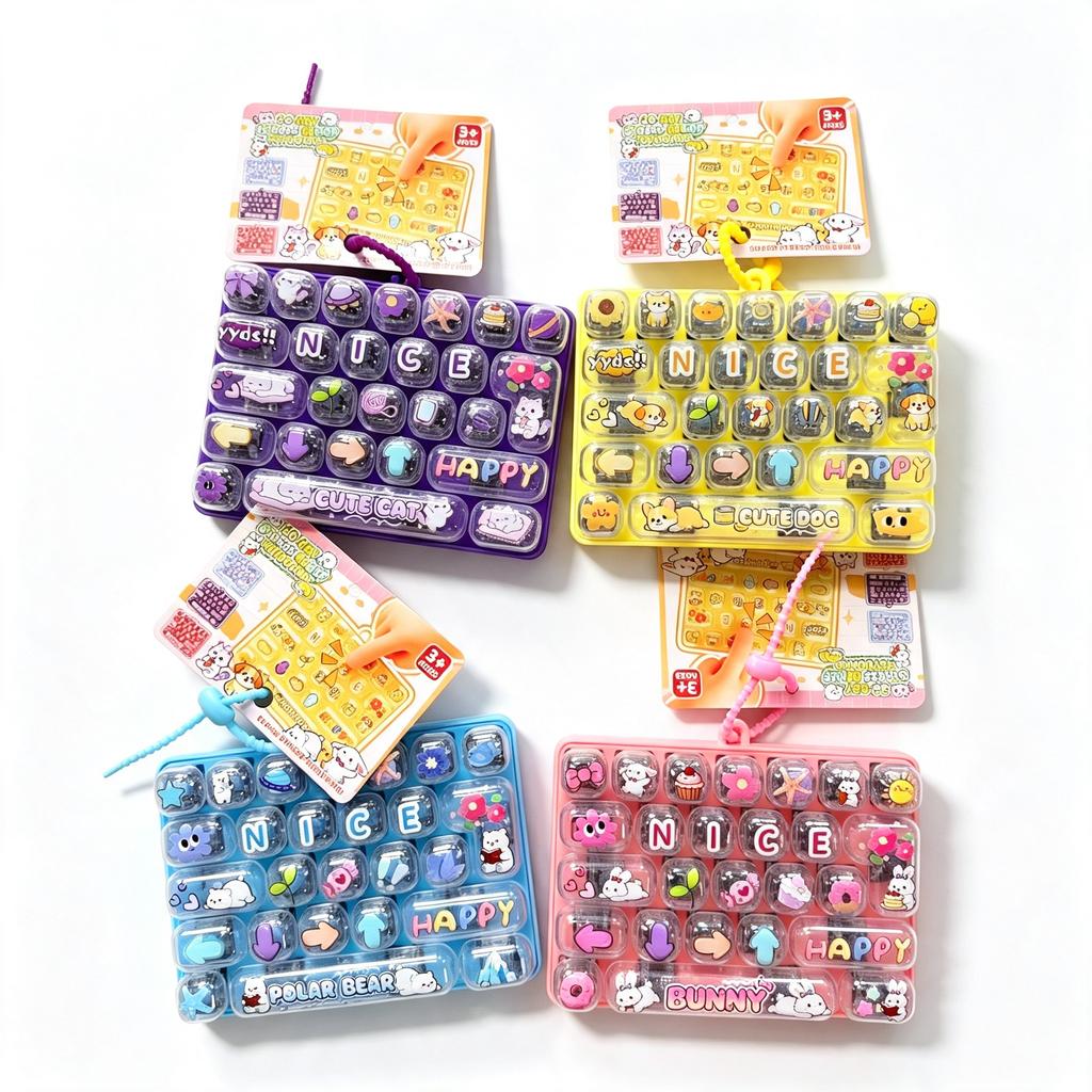 Fidget Keyboard Keycap Clicker 26 Grid 1Pc Lightweight Anti Stress Toy For Adult White Collar Gift