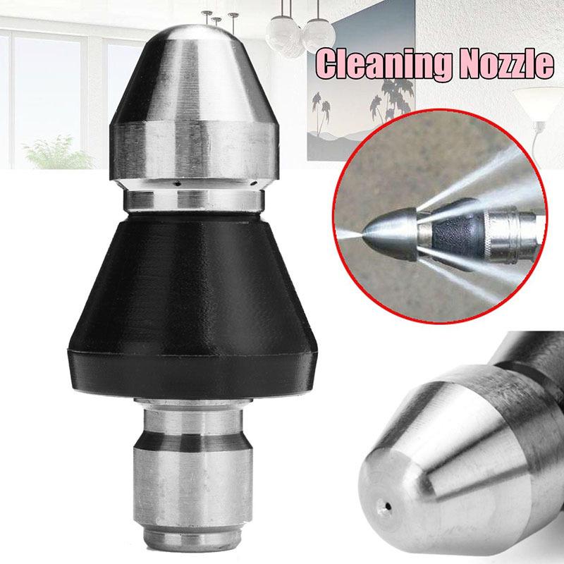 Metalen 1/4" Snelkoppeling Hogedrukreiniger 6-Jets Mondstuk Universele Wasmachine Afvoerpijp Baggeren Reinigingsmondstuk
