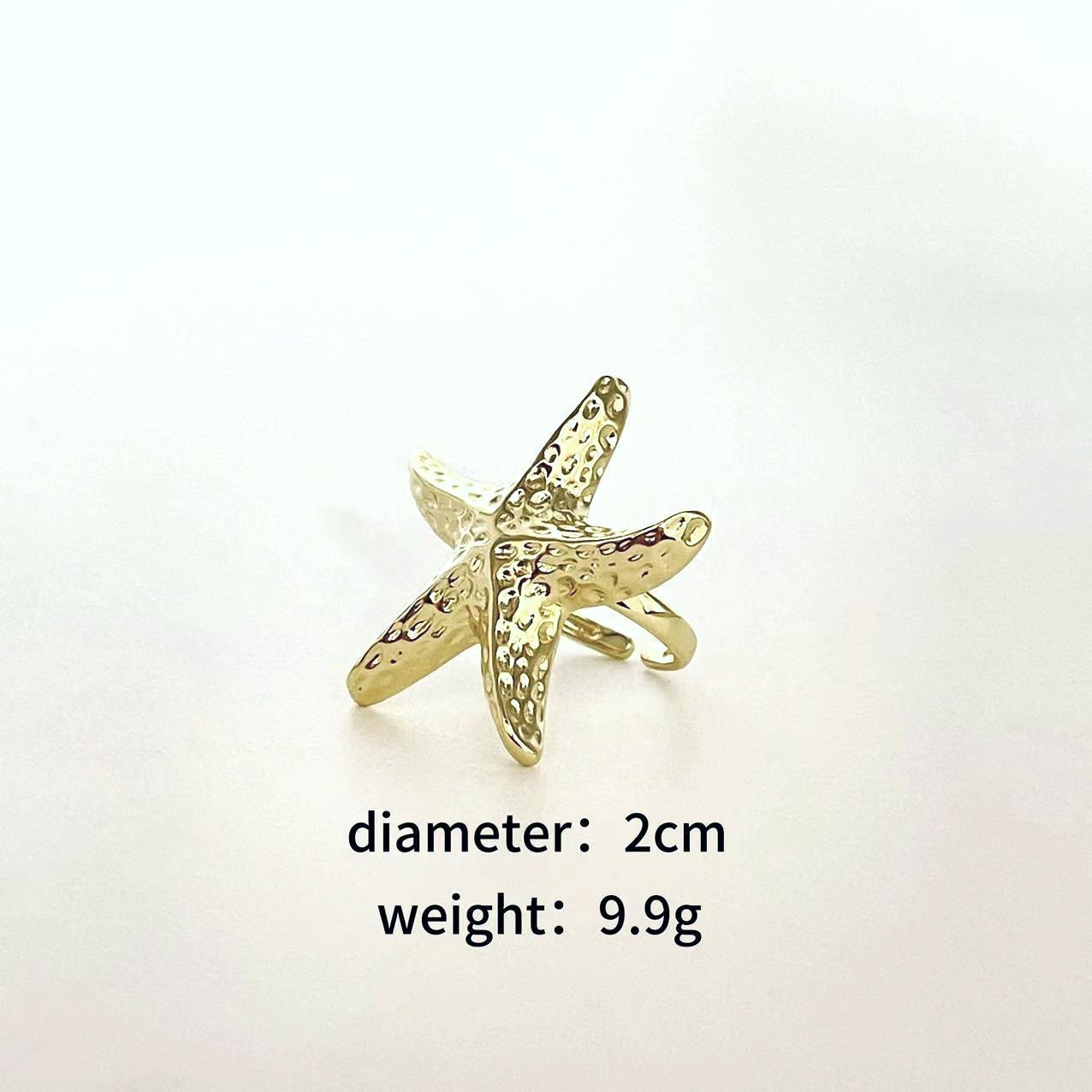 

Кольцо «Морская звезда» с изображением ветра в стиле океанского отпуска, женское пляжное винтажное кольцо, преувеличенное