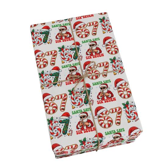 67 Meme Christmas Gift Wrap Funny Wrapping Paper for Kids Unique Brain Rot Holiday Gift Wrap Paper Roll for Birthday Xmas Present Wrapping