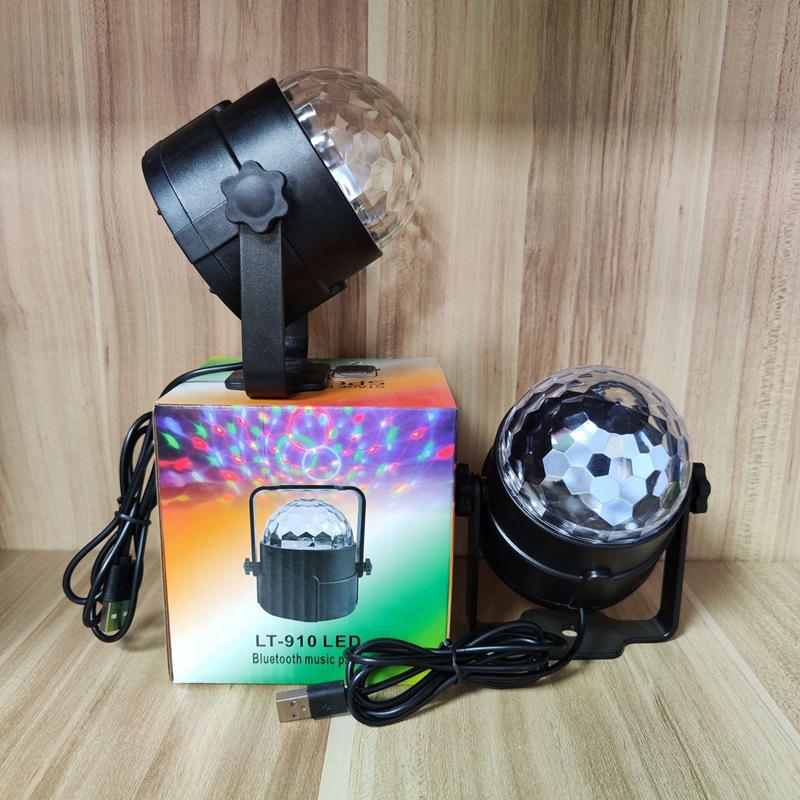 Sound-Activated Seven-Color LED Rotating Crystal Stage Light for Disco, KTV, and Bars
