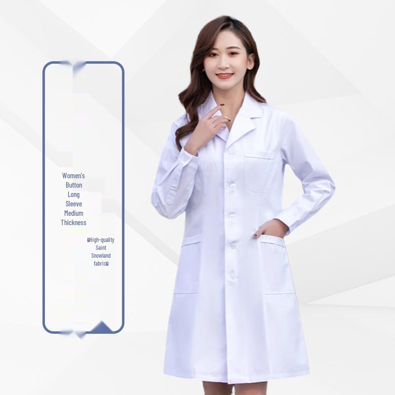 Unisex White Coat for Doctors, Students, and Laboratory Professionals - Long and Short Sleeve Options
