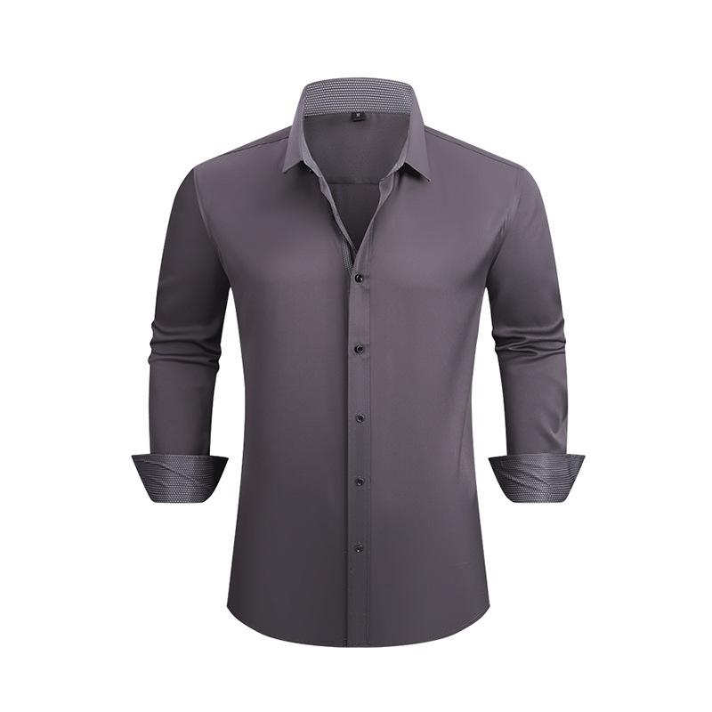 

Men’s Plus Size Colorblock Four-Way Stretch Long Sleeve Shirt S