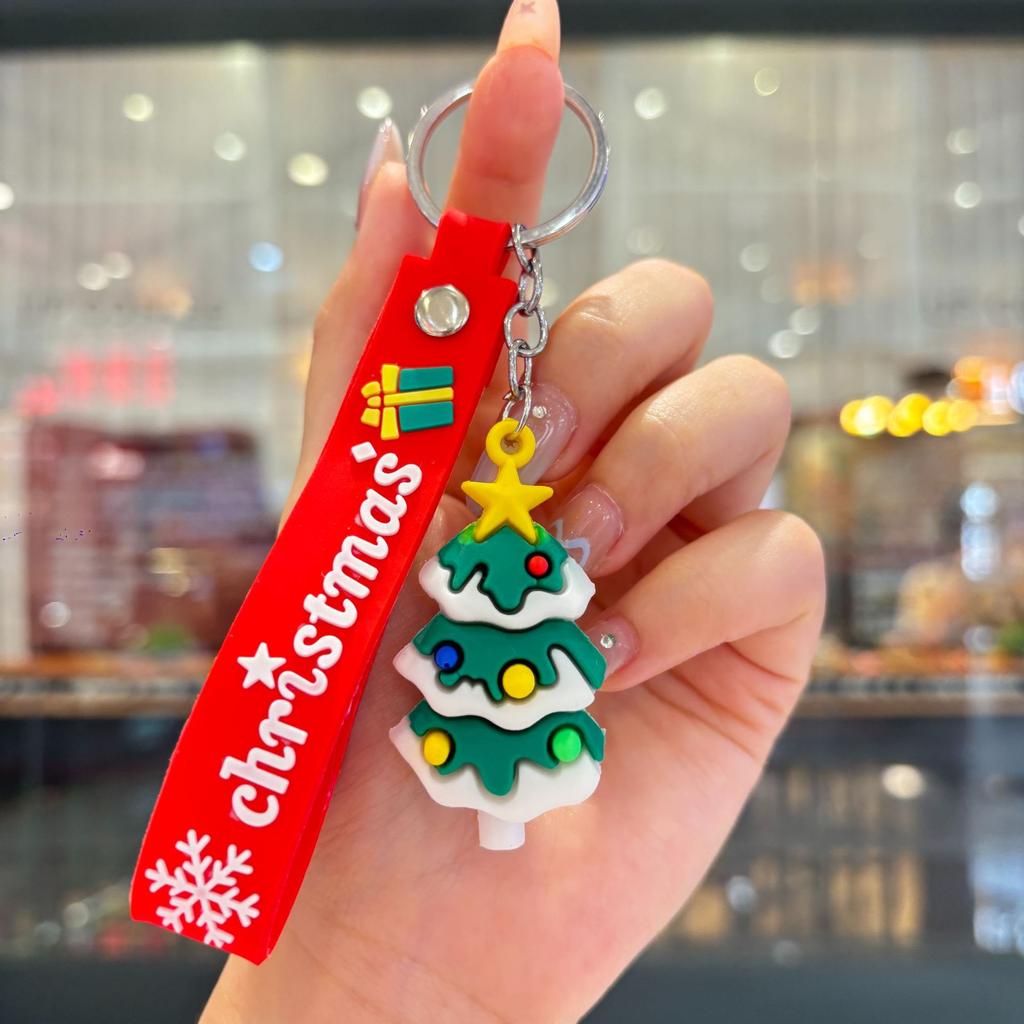 New Christmas Cartoon Keychain Bag Pendant Exquisite Santa Claus Car Keychain Small Gift