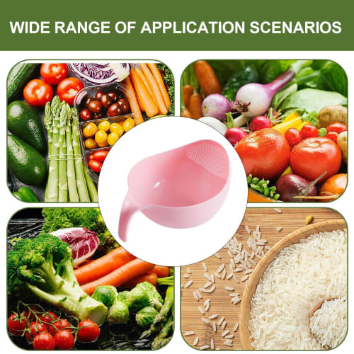 Rice Washer/Strainer, Rice Washer with Sloping Base and Side Filter | Multifunctional Vegetable Basket, Dishwasher-Safe Kitchen Strainer for Tomatoes,