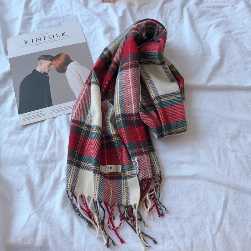 2025 new scarf small plaid accessories EDB trendy scarf college trendy autumn and winter warm dual-purpose shawl