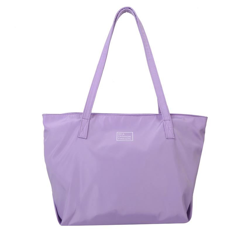 

Trend fashion handbag shopping bag 2025 new women s shoulder Oxford Buttot bag large capacity simple storage фиолетовый