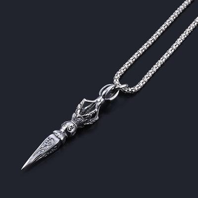 Muži Rock Punk tibetské buddhistické ochranné náhrdelníky Vajra Dagger Amulet Přívěsek