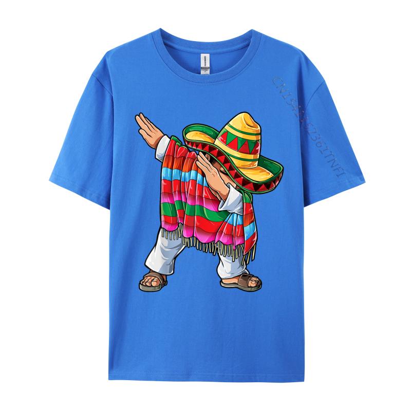 Dabbing Mexican Poncho Cinco de Mayo Men Sombrero Dab Hot Sale Mens T Shirt Premium Cotton Family Tops Shirt Funny Men Tshirt