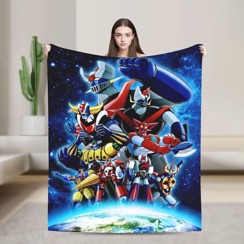UFO Robot Grendizers Goldorak Blankets Japan Anime Fleece Funny Warm Throw Blankets for Home Restaurant Winter Car