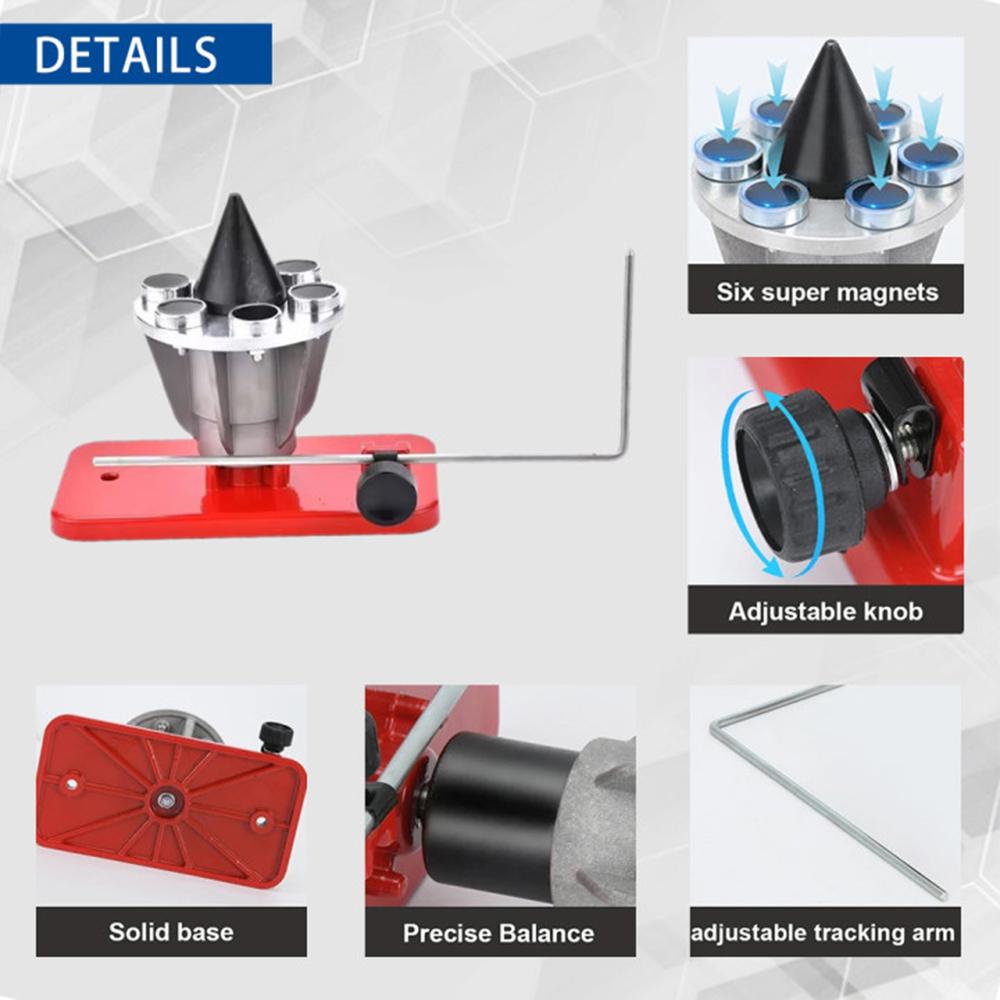 339075B 42-047 Mower Blade Balancer Replace Lawn for Lawnmower Magnetic Wall Mount Blade Balancer Black/Red