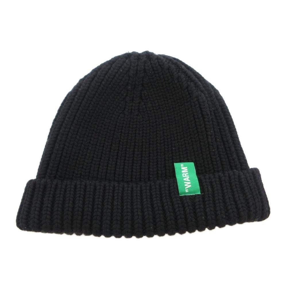 Used Off-white OFF WHITE 19SS Logo Patch Beanie Knit hat Beanie Logo Black /FF GY64