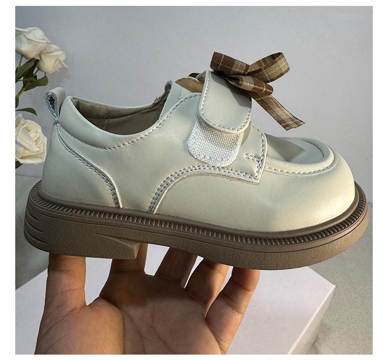 Chic Plaid Bow Korean Loafers for Girls: Stylish Princess Leather Shoes