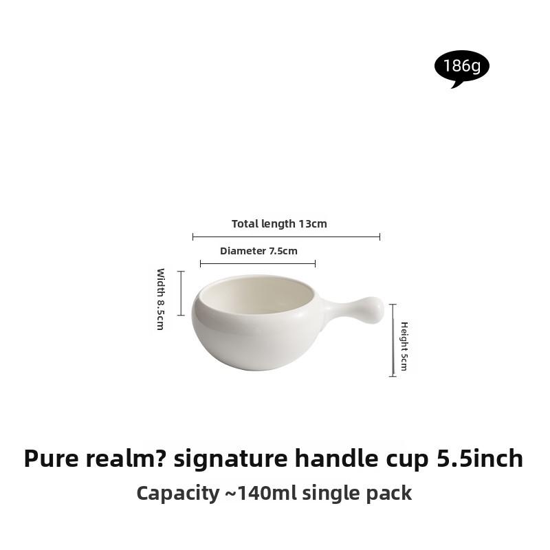 

Ceramic Handle Cups Large-capacity Breakfast Bowls for Hotel Restaurants Special Artistic Dishes Salad Bowls and Noodle Soup Cup