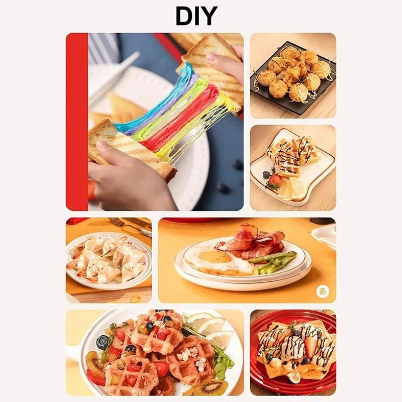 Tostapane Elettrico per Sandwich Macchina per Fare Sandwich per Colazione Waffle Taiyaki Takoyaki Ciambelle Teglia Forno Stampini