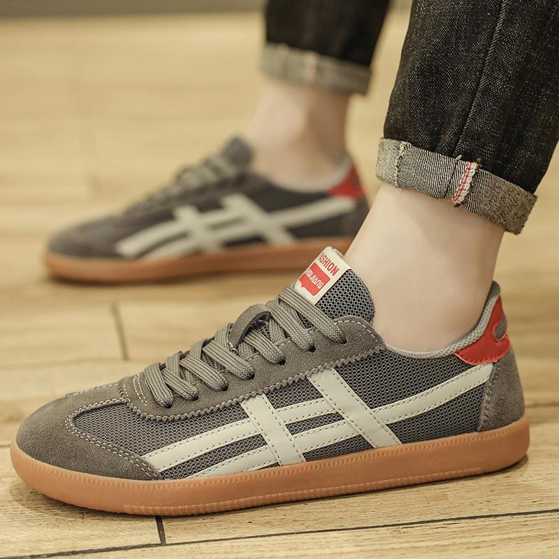 Summer Breathable Comfortable High  Breathable Style Cow Suede Leather Mesh Retro German Training Shoes39-44 Lightweight Men's