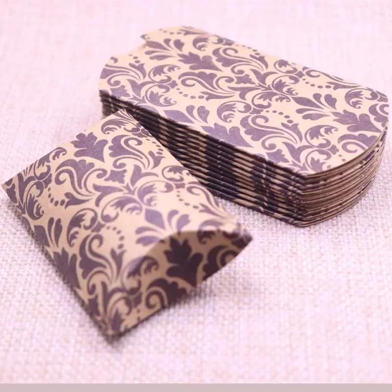 50pcs Marble Style Box Anniversary Gift Box Wedding Present Flamingo Design Box Paper Pillow Cardboard Jewelry Packing