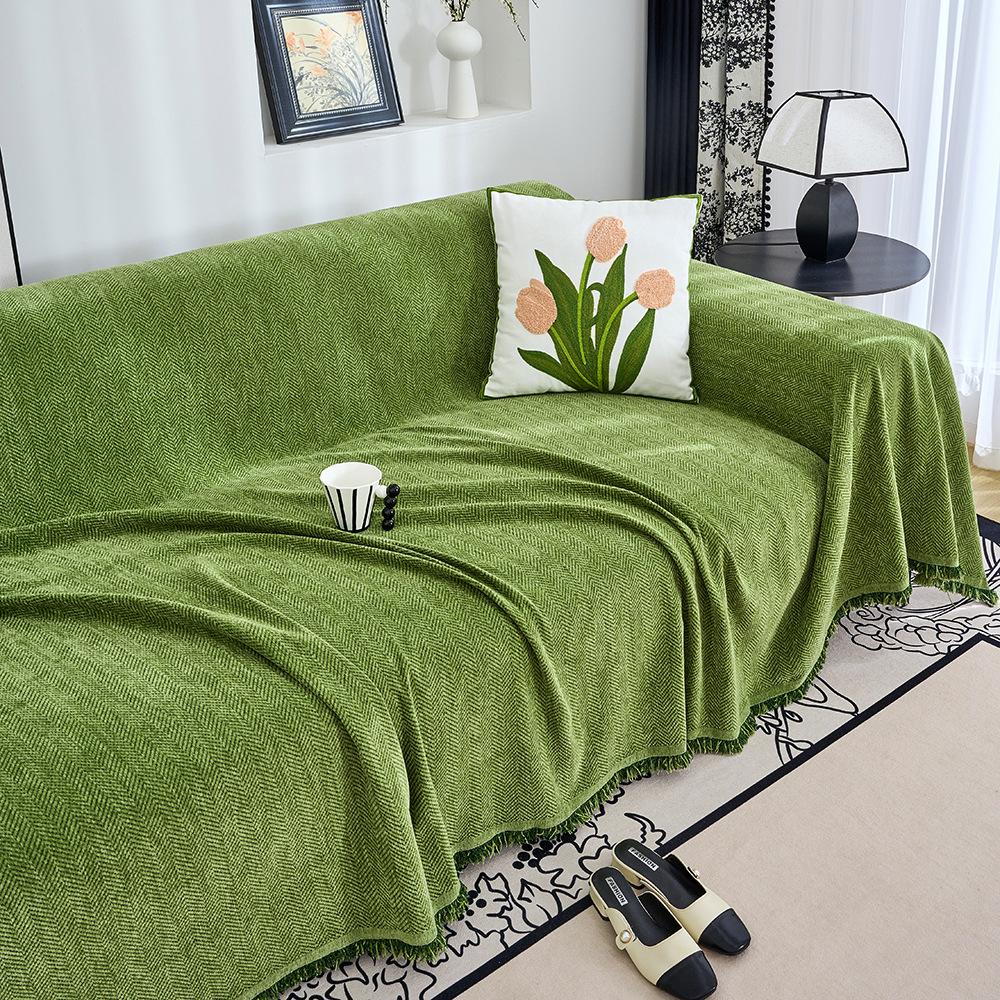 Towel Sofa Blanket Chenille Sofa Tassels Furniture Cover Couch Cover Dustproof Antiscratch Sofa Cover Home Living Room Decor