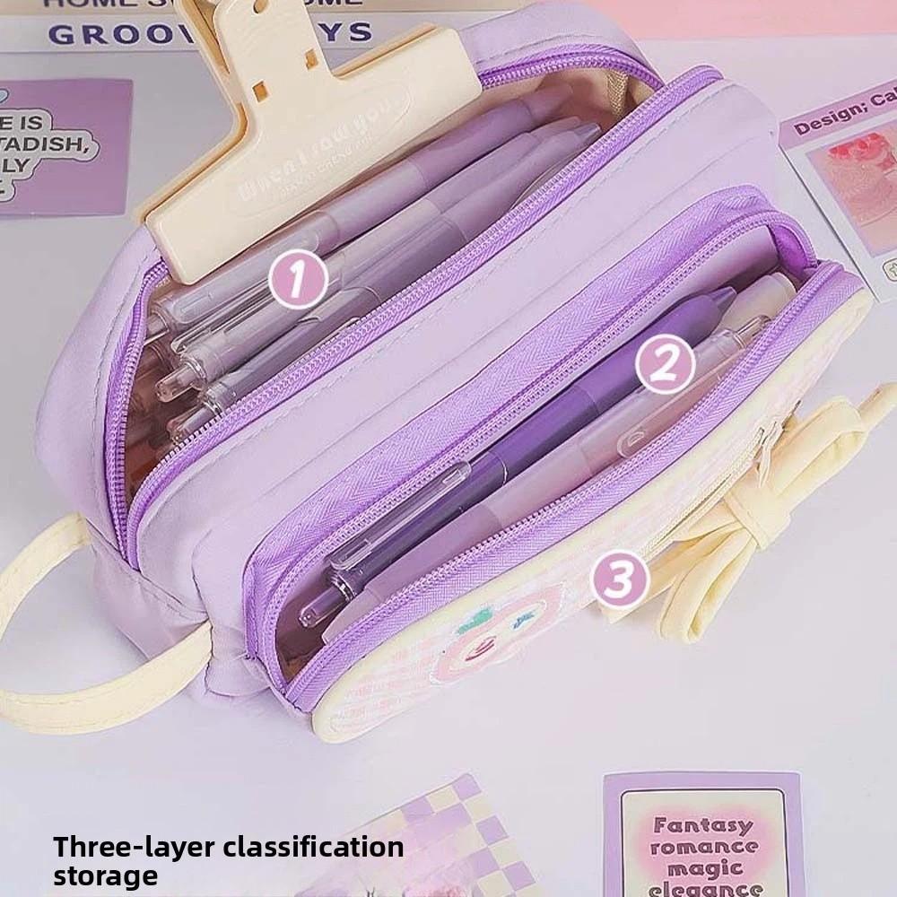 Embroidery Korean Fruit Pencil Case Handheld Pencil Pouch Ins Style Fashion Pen Bag  Student