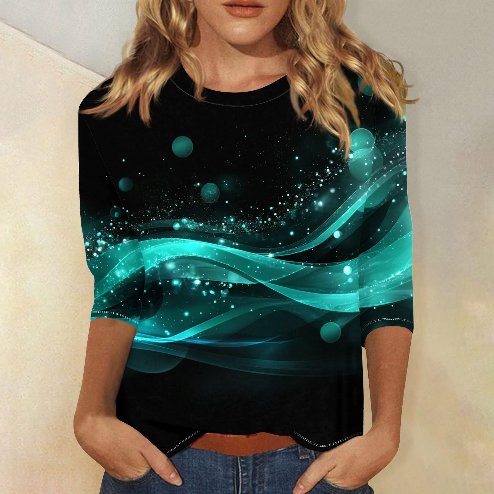 

Женская мода свободный повседневный топ с семью рукавами и круглым вырезом XXXL