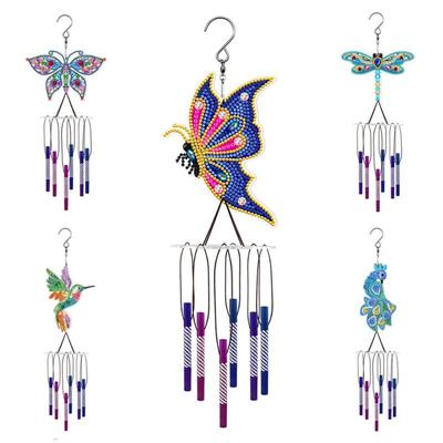 Resin Animal Wind Chime Pendant Diamond Painting Hanging Wall Ornaments Home Balcony Garden