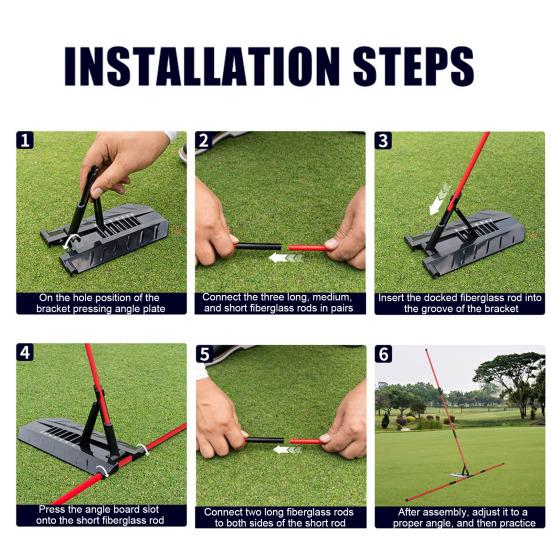 Nastavitelný úhel držáku golfové hole Snadná instalace Pomůcka pro trenéra golfového švihu Příslušenství pro trénink golfu