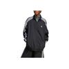 Adidas Originals Adilenium Oversized Track bunda se třemi pruhy Colorblock Dámské topy Černá IV9339