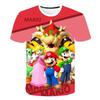 2025 MINISO Summer T-shirt  Super Mario Bros T-shirt Kids Harajuku Fashion Casual T-Shirt Boy Girls Polyester Boys Girls Short Sleeve