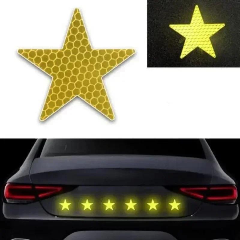 

10pcs Car Bumper Reflective Safety Strip Stickers Car Star Reflective Sticker Reflective Vehicle Warning Safety Tape Waterproof жовтий