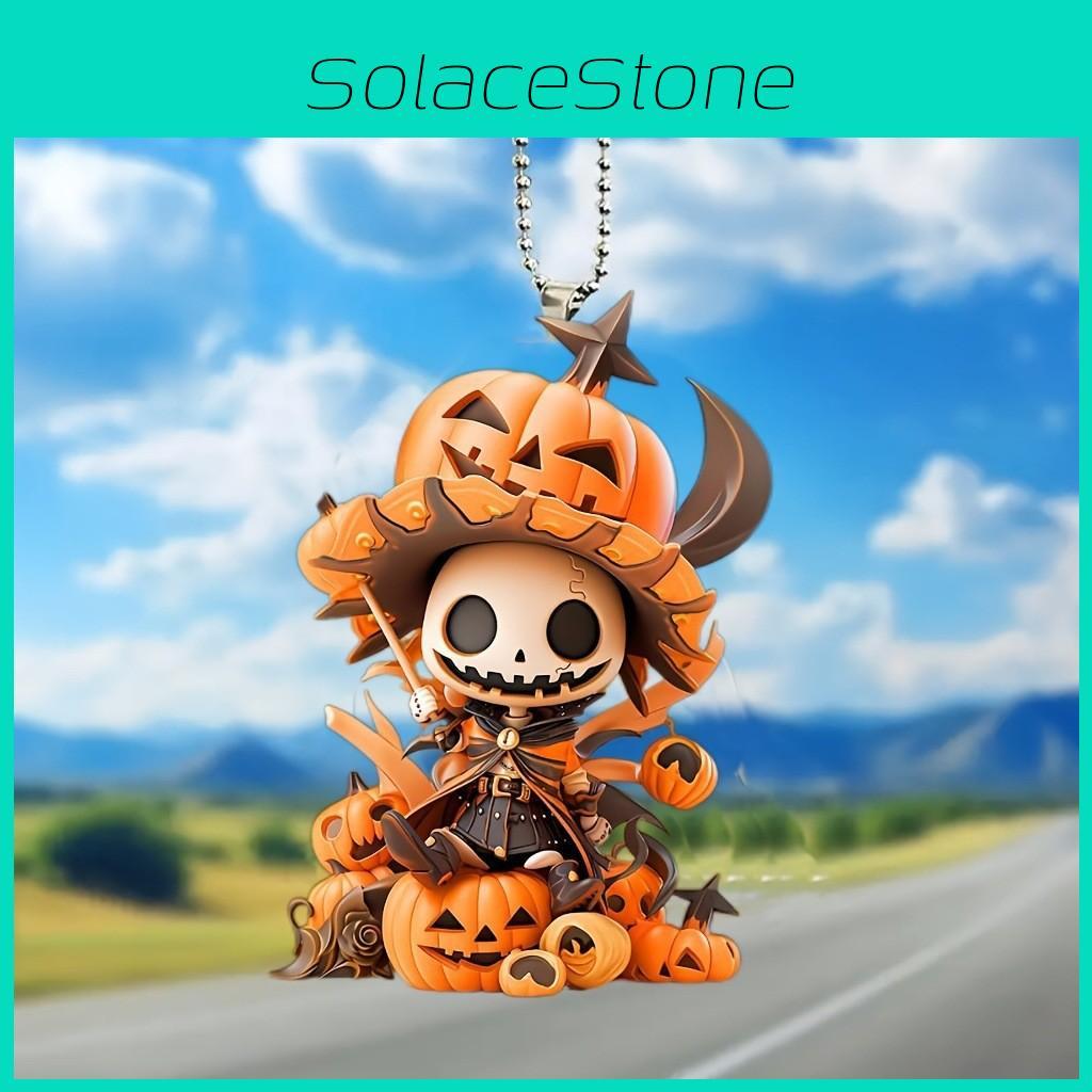 Cartoon Skull Cute Pumpkin Pattern Acrylic Pendant For Halloween Decoration