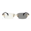 Cut Edge High-end Framless Pochromic Myopia Glasses Silver Gold Blue Light Blocking Eyewear Anti-UV Sunglasses Diopters -4.0