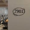 Metal Wall Art Sculpture Custom House Number Rustic Floral Sign Entryway Address Plaque Personalized Gift