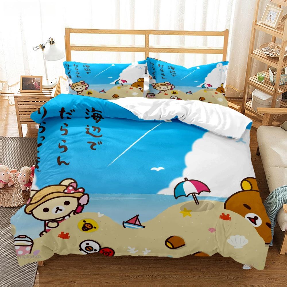 Cartoon Sumikko Gurashi Anime Cute Duvet Cover Funny Kawaii Bedding Set Soft Quilt Cover And Pillowcase Single_Double_Queen_King