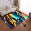 Creative Race Car Rug, Dynamic Design Suitable for Use As an Anti-slip Game Mat for Living Room and Bedroom Sofas