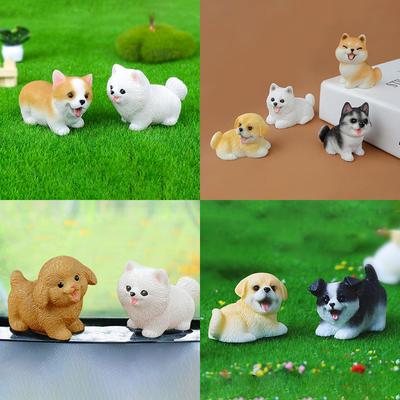 1Pc Resin Craft Miniature Figure Tiny For Bonsai Microlandscape Fairy Garden Decor Cute Small Dog Puppy Animal Decoration