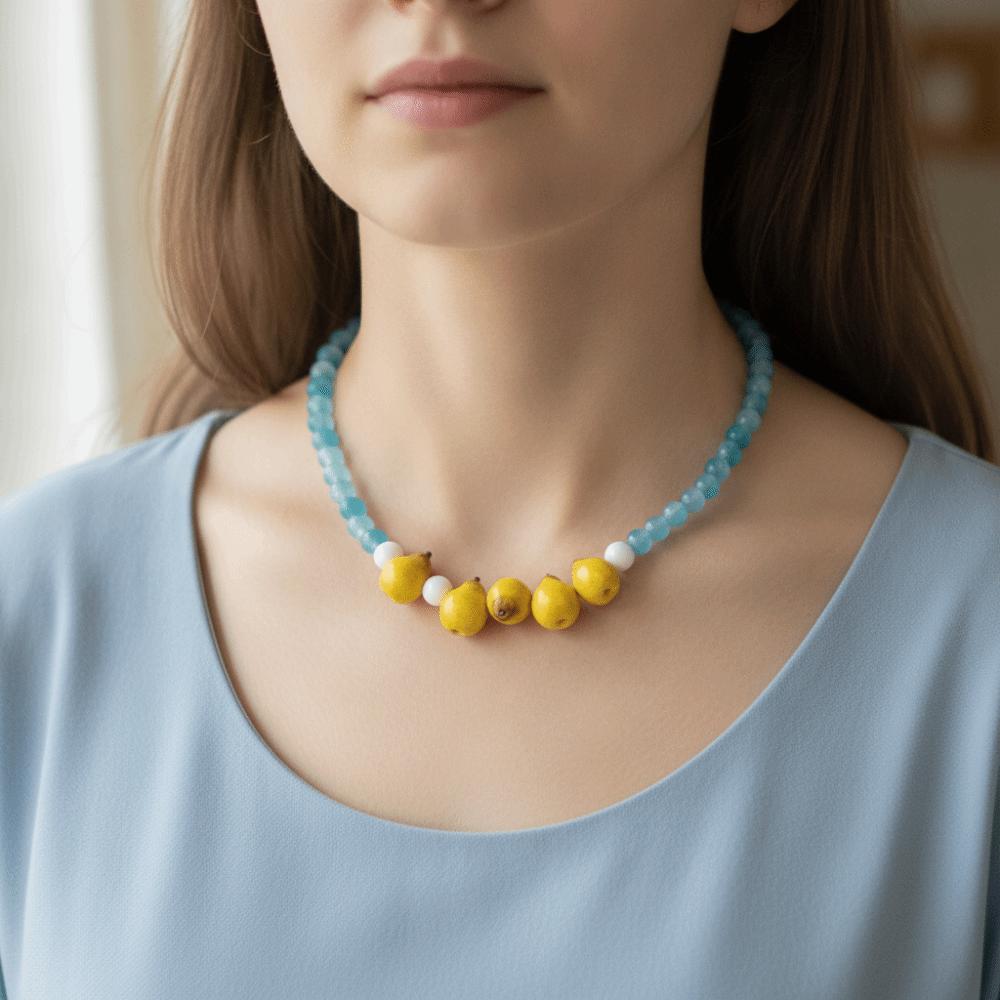 Bunte Perlen Früchte Choker Blaubeeren Perlen Schlüsselbein Kette Mode Perlen Frucht Halskette Damen