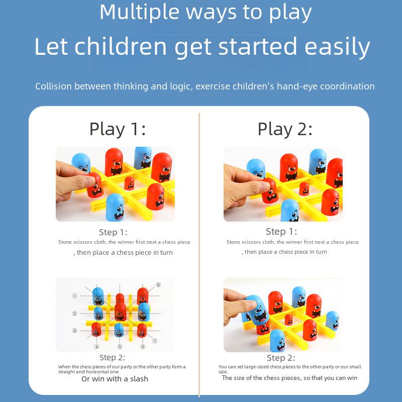 Matrioșcă Tic-Tac-Toe & Șah Set Jucării Familiale Interactive