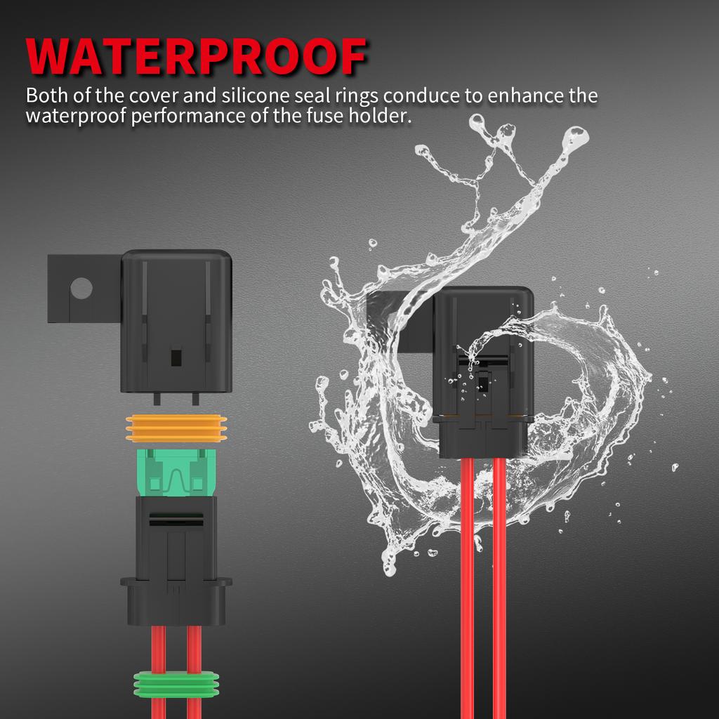 DaierTek 5PCS 12 AWG Inline Fuse Holder 12V ATC/ATO Blade Fuse Holder with 20 Amp 30 Amp 40 Amp Inline Fuse Holder for Vehicle