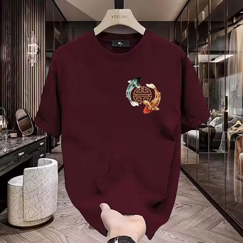 

Мужская футболка-поло с коротким рукавом - Молодежный унисекс свободного кроя, летний стиль 4XL вино красного