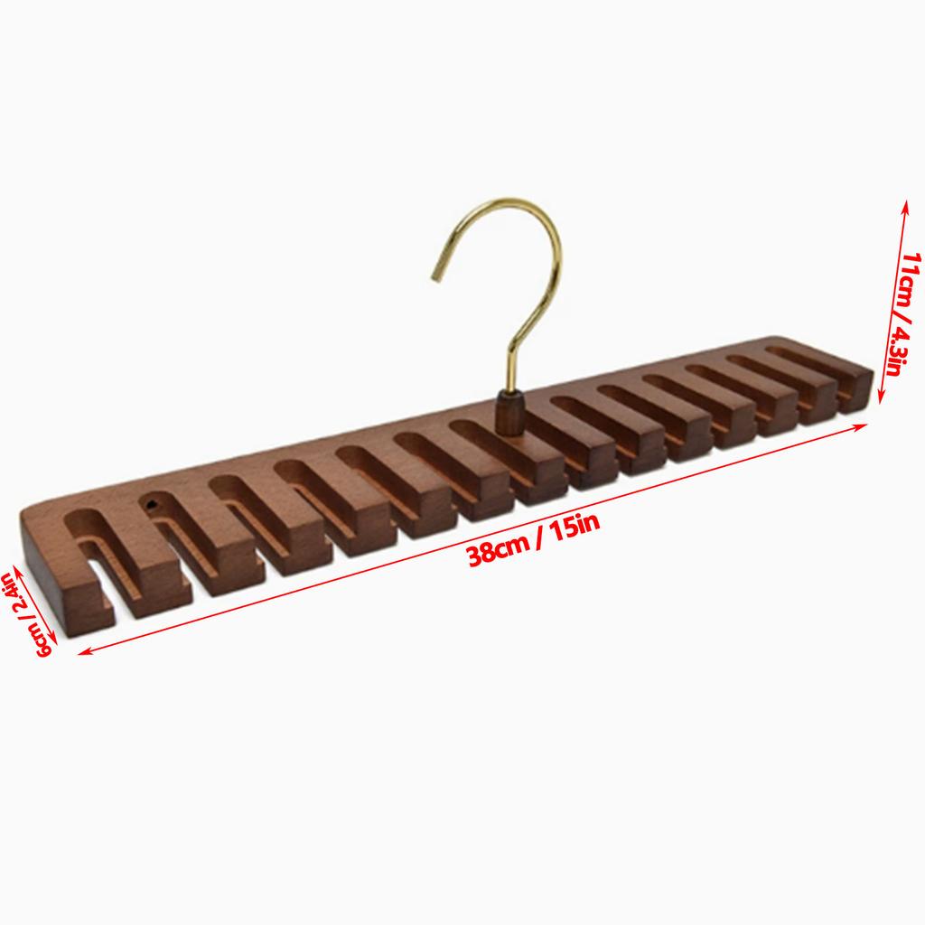 Wooden Belt Rack for Closet Wall Mount Sturdy Space Saving Tie and Belt Hanger Organizer Holder Holds 14 Belts
