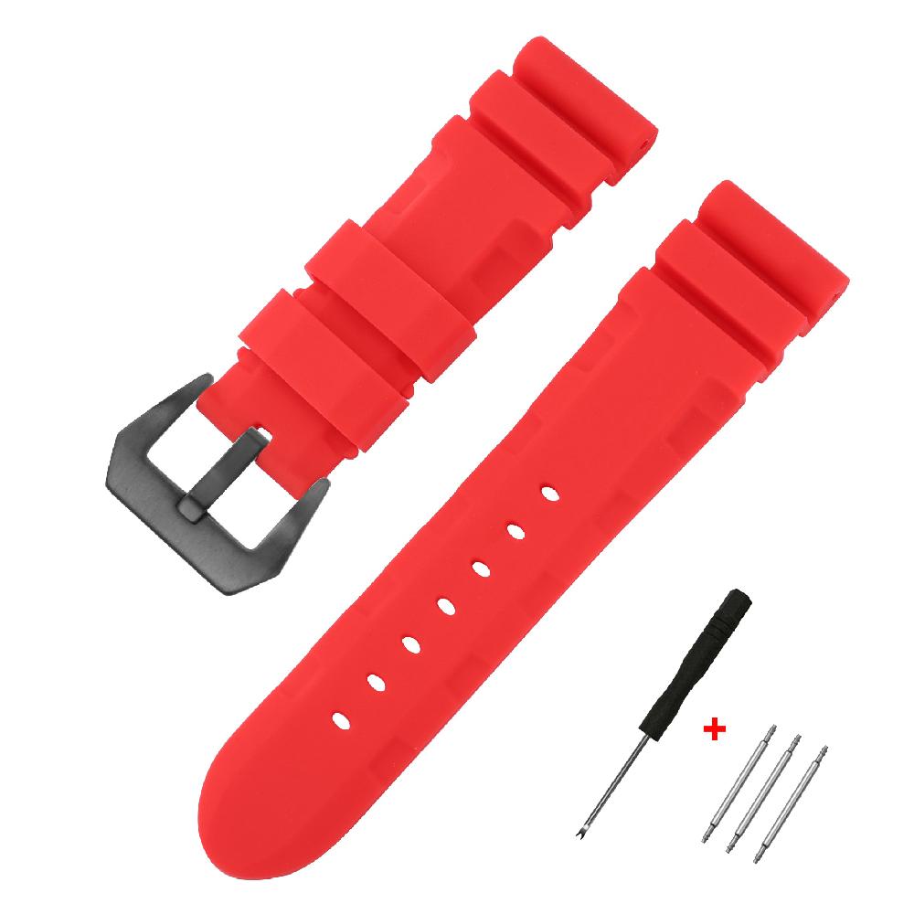 Silikonarmbänder für Panerai 22mm 24mm Uhrenarmband Ersatz Universal Correa Reloj Herrenarmband Gummi Sport Uhrenarmband