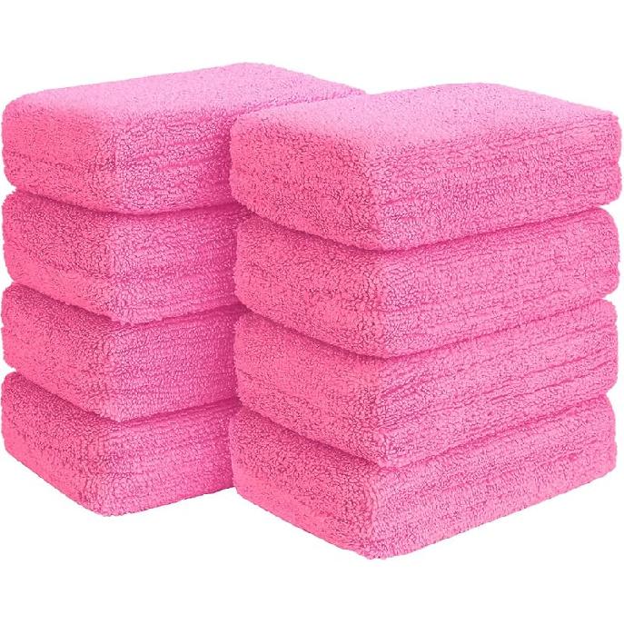 HOMEXCEL Microfiber Applicator Pads, Scratch-Free Car Wash Sponge For Cleaning, Premium Wax Foam Applicator Pads For Car Detailing, 5”X3”, 8Pack