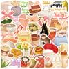 50 Pieces of Cartoon Exquisite Life Pink Stickers for Decorating Luggage Board and Skateboard PVC Retro Style Stickers